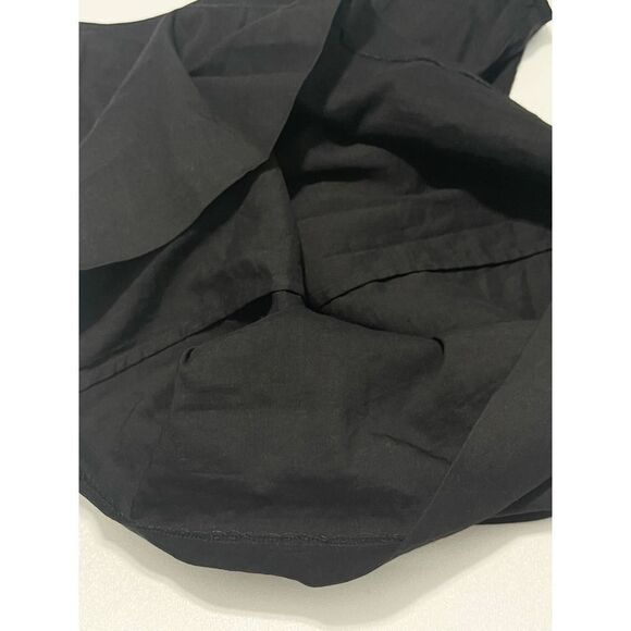 Theory Melly Linen Blend One‎ Shoulder Ruched Cocktail Mini Dress Black Size 4 - Picture 11 of 13